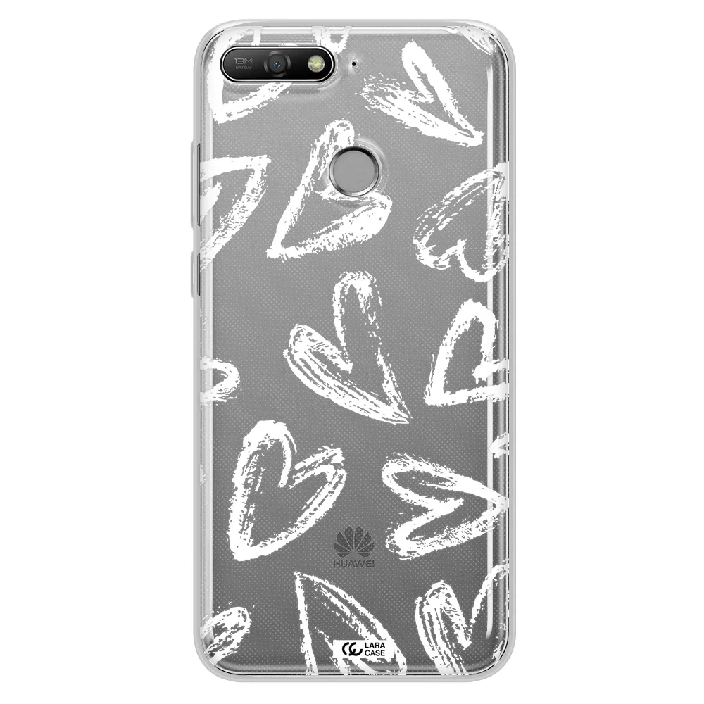 Chalk Hearts Huawei Y6 Prime 2018 Clear TPU Case
