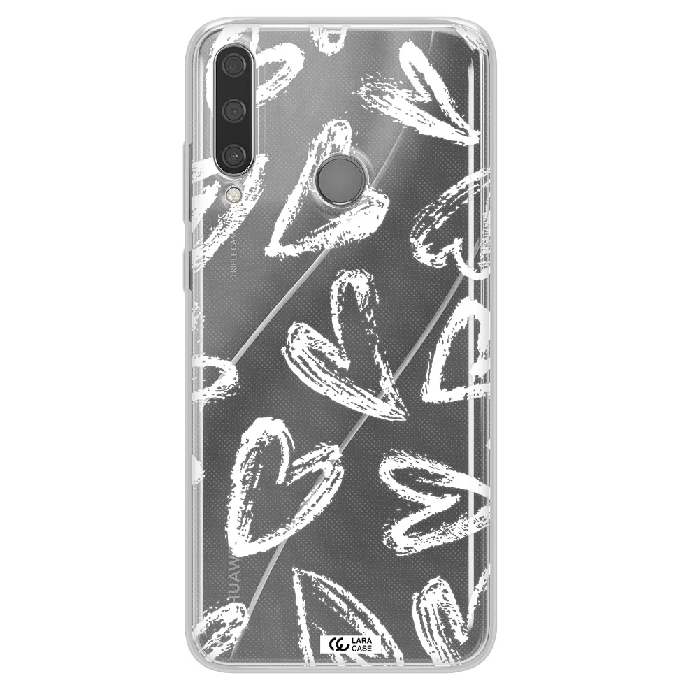 Chalk Hearts Huawei Y6P Clear TPU Case
