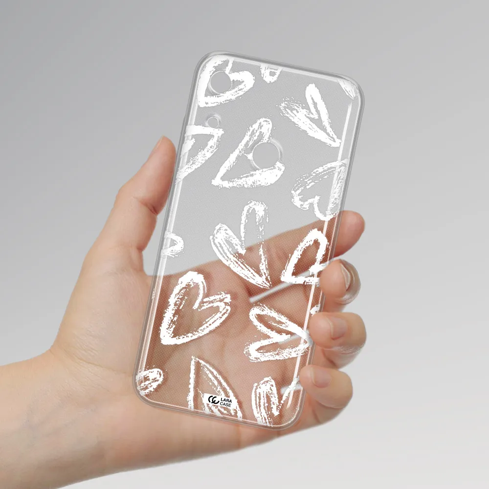 Chalk Hearts Huawei Y6S Clear TPU Case