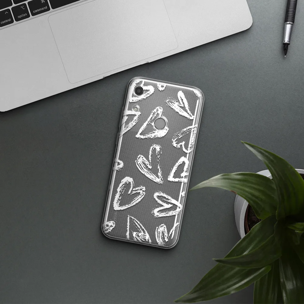 Chalk Hearts Huawei Y6S Clear TPU Case