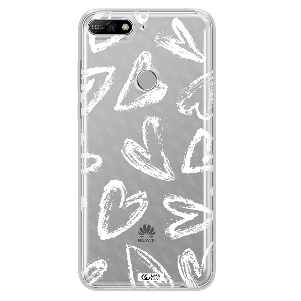 Chalk Hearts Huawei Y7 2018 Clear TPU Case