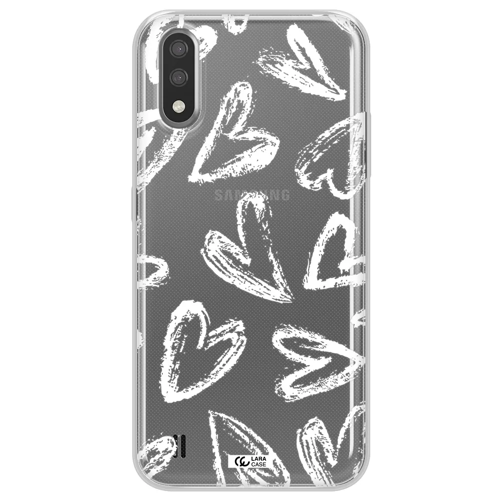 Chalk Hearts Samsung A01 Clear TPU Case