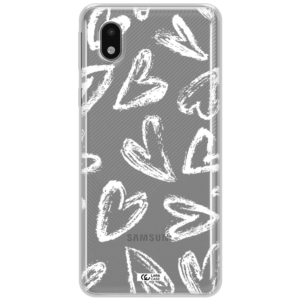 Chalk Hearts Samsung A01 Core Clear Tpu Case