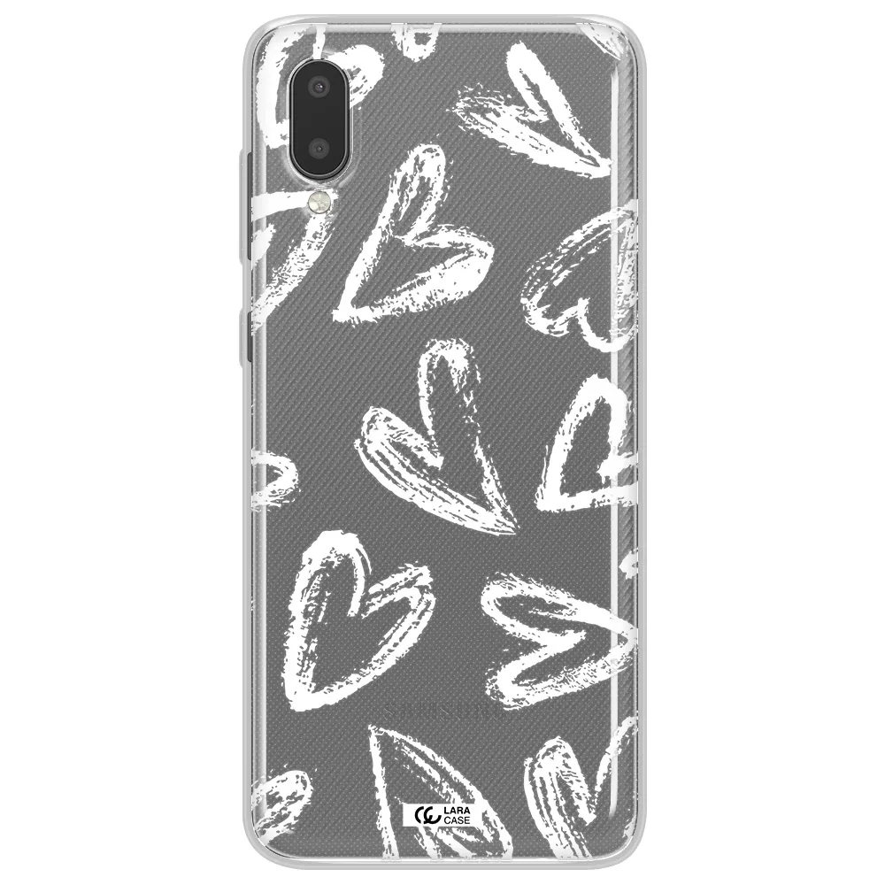 Chalk Hearts Samsung A02 Clear TPU Case
