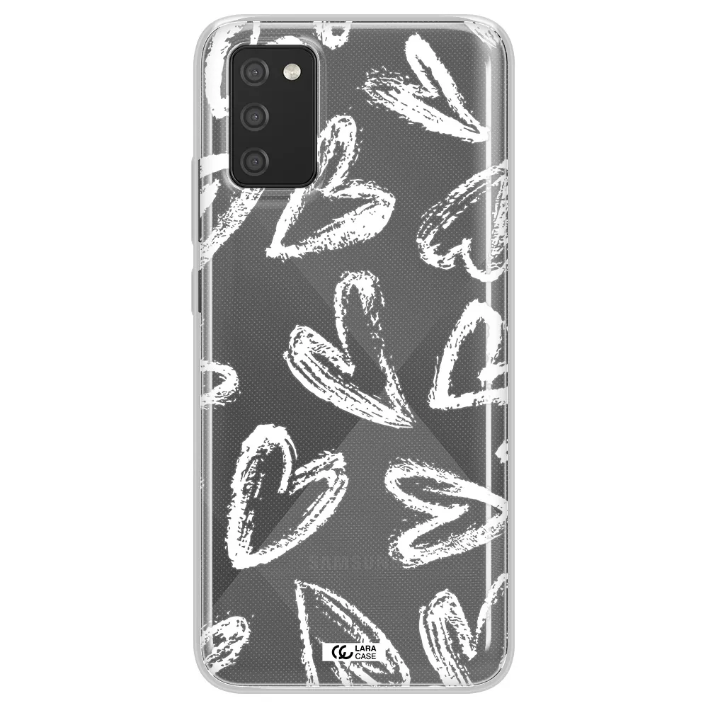 Chalk Hearts Samsung A02S Clear TPU Case