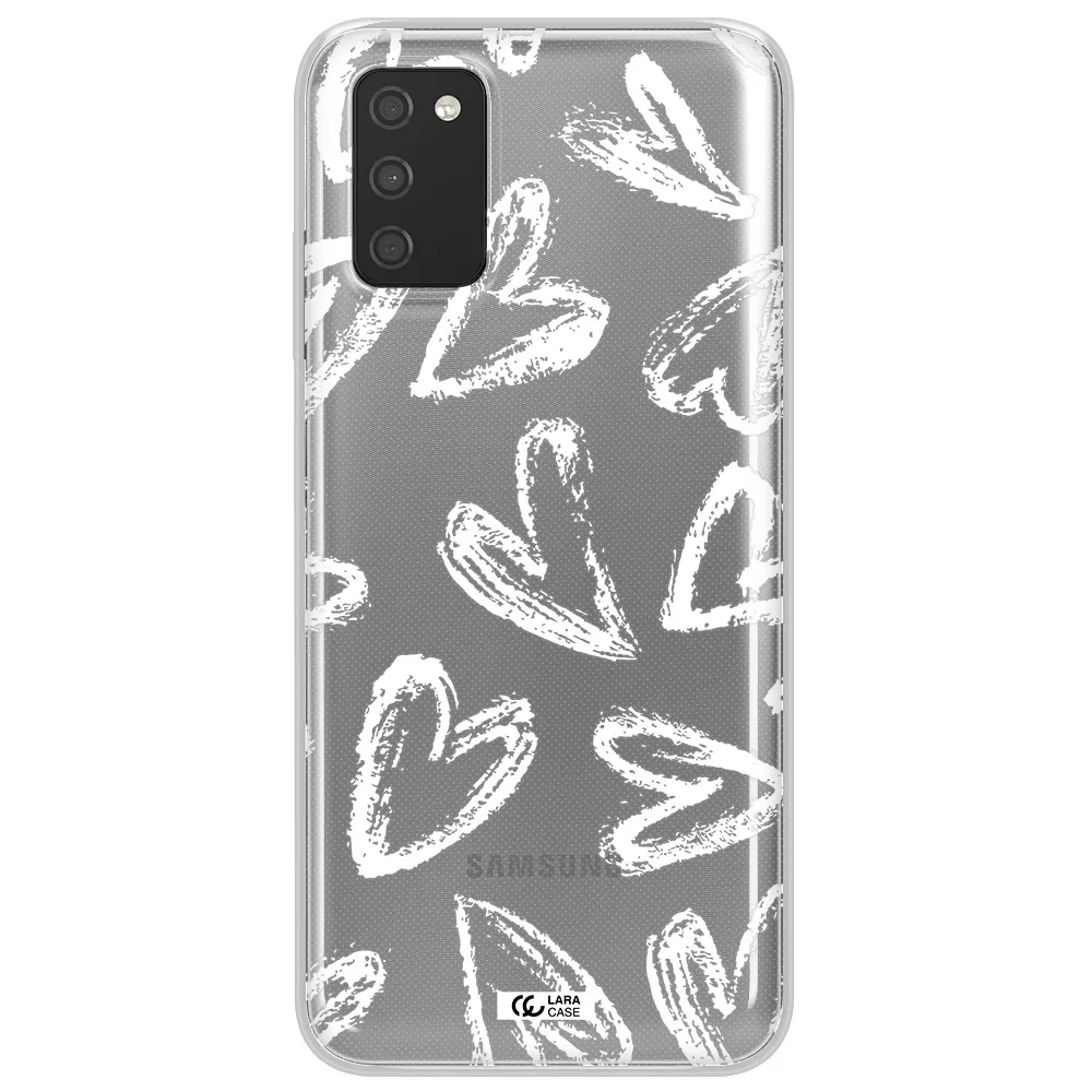 Chalk Hearts Samsung A03S Clear TPU Case