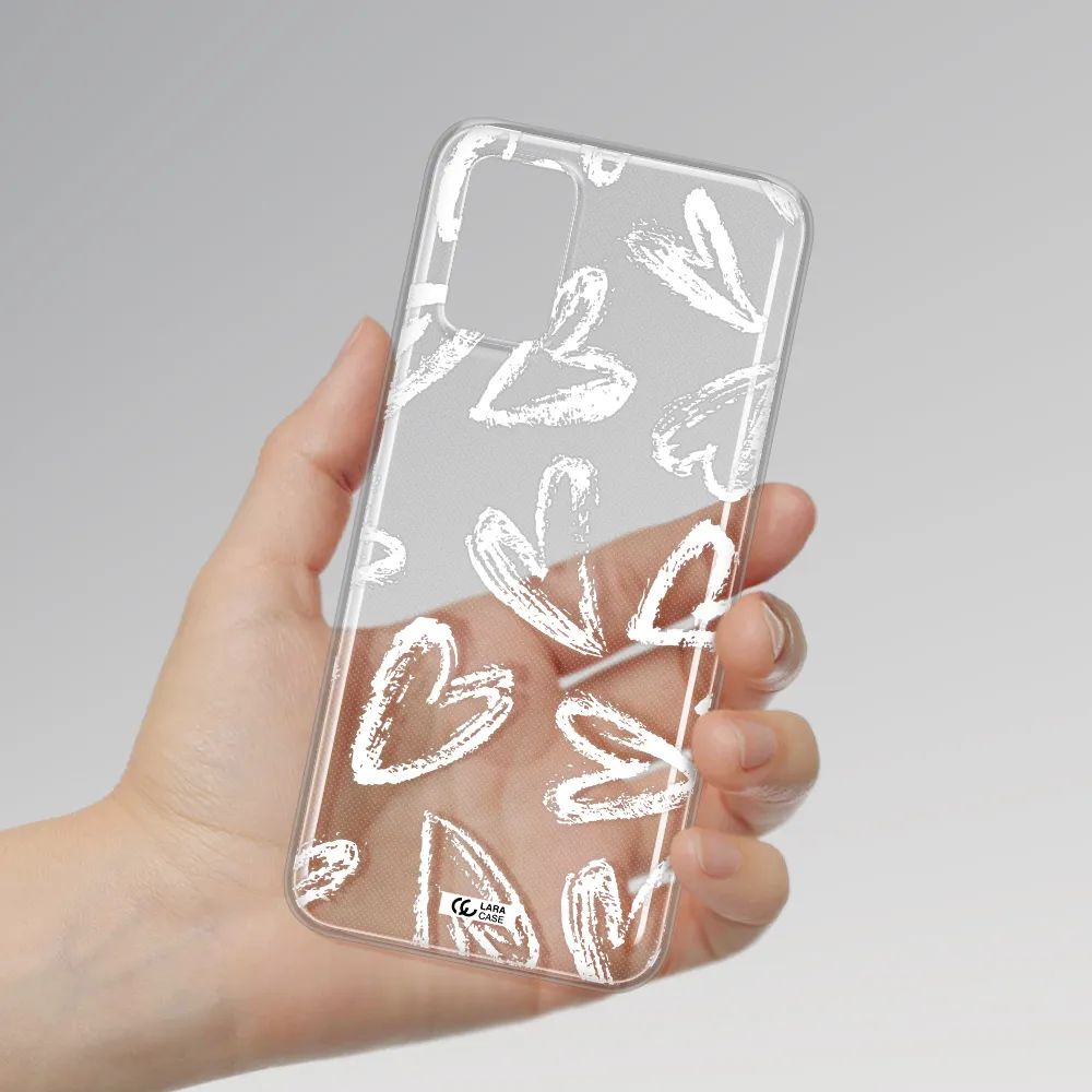 Chalk Hearts Samsung A03S Clear TPU Case