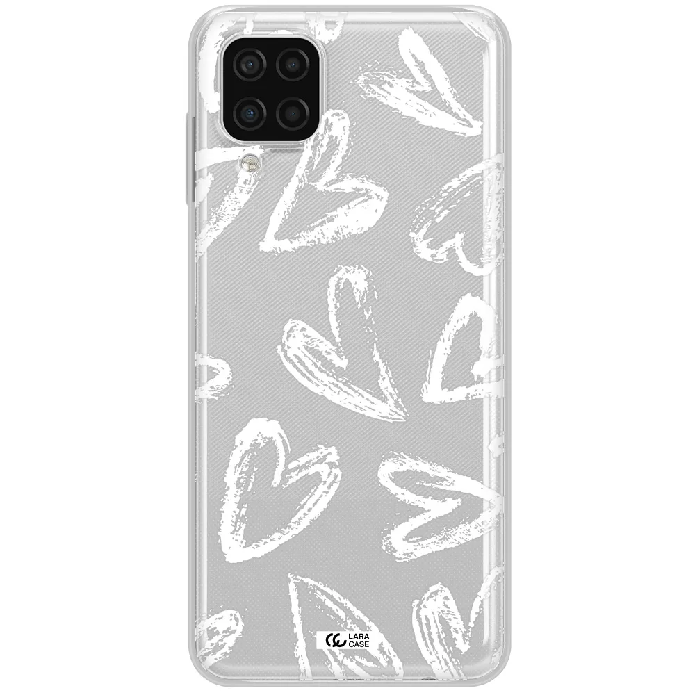 Chalk Hearts Samsung A12 4g Clear TPU Case