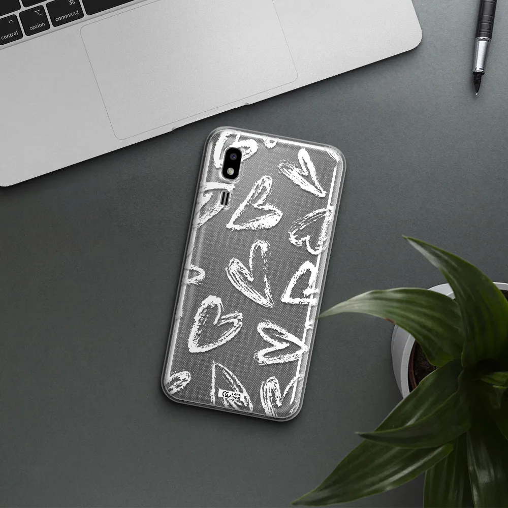 Chalk Hearts Samsung A2 Core Clear TPU Case
