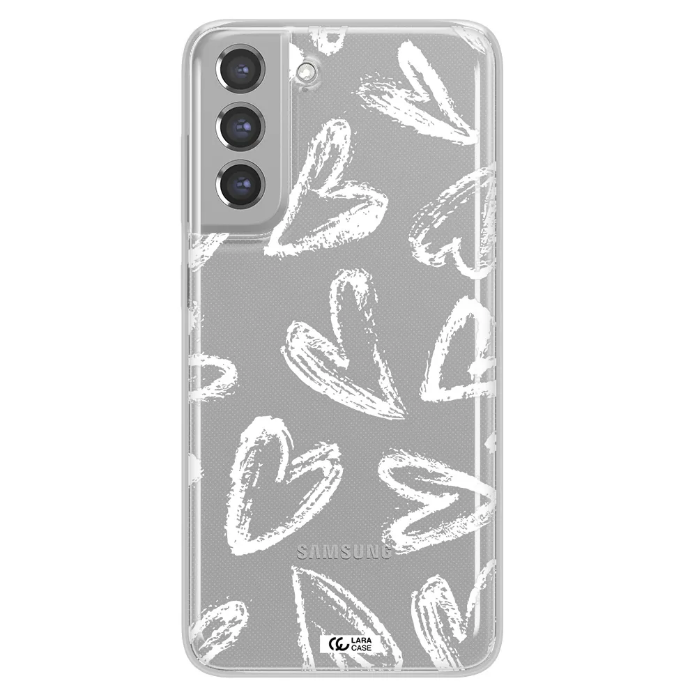 Chalk Hearts Samsung A21 Fe Clear TPU Case