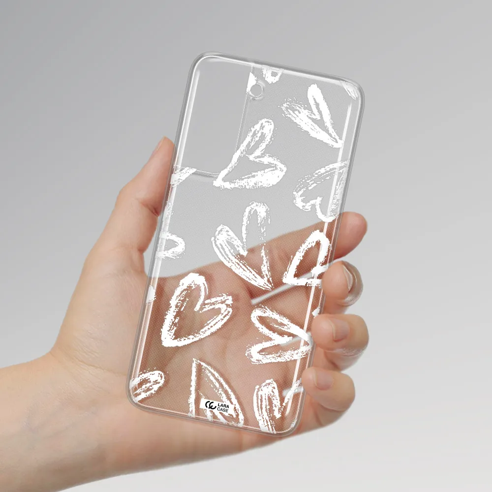 Chalk Hearts Samsung A21 Fe Clear TPU Case