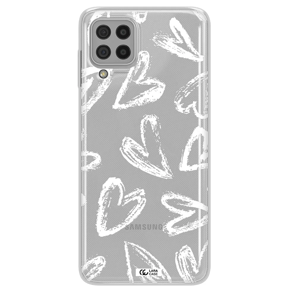 Chalk Hearts Samsung A22 4g Clear TPU Case