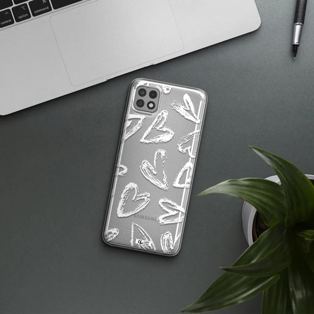 Chalk Hearts Samsung A22 5g Clear TPU Case