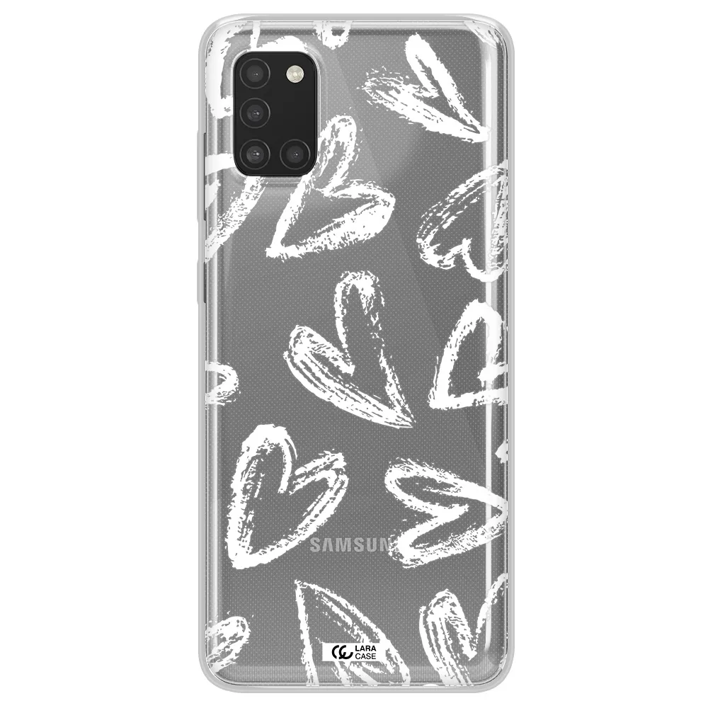 Chalk Hearts Samsung A31 Clear TPU Case