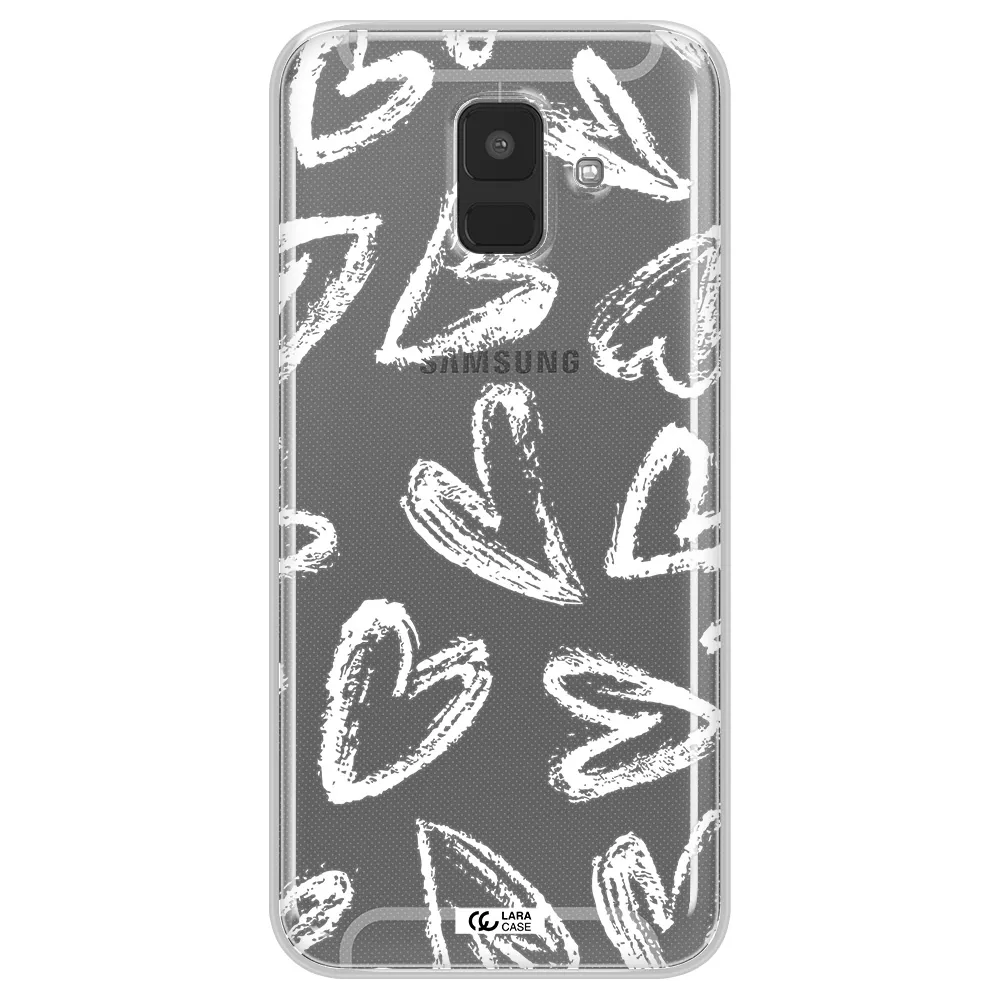 Chalk Hearts Samsung A6 Clear TPU Case