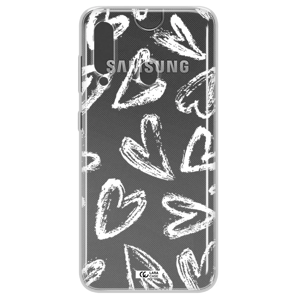 Chalk Hearts Samsung A60 Clear TPU Case