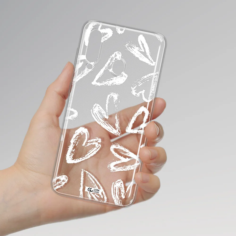 Chalk Hearts Samsung A60 Clear TPU Case