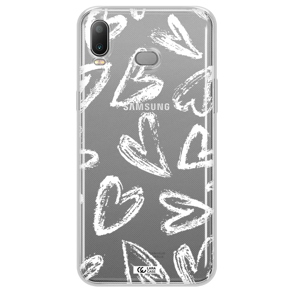 Chalk Hearts Samsung A6S Clear TPU Case