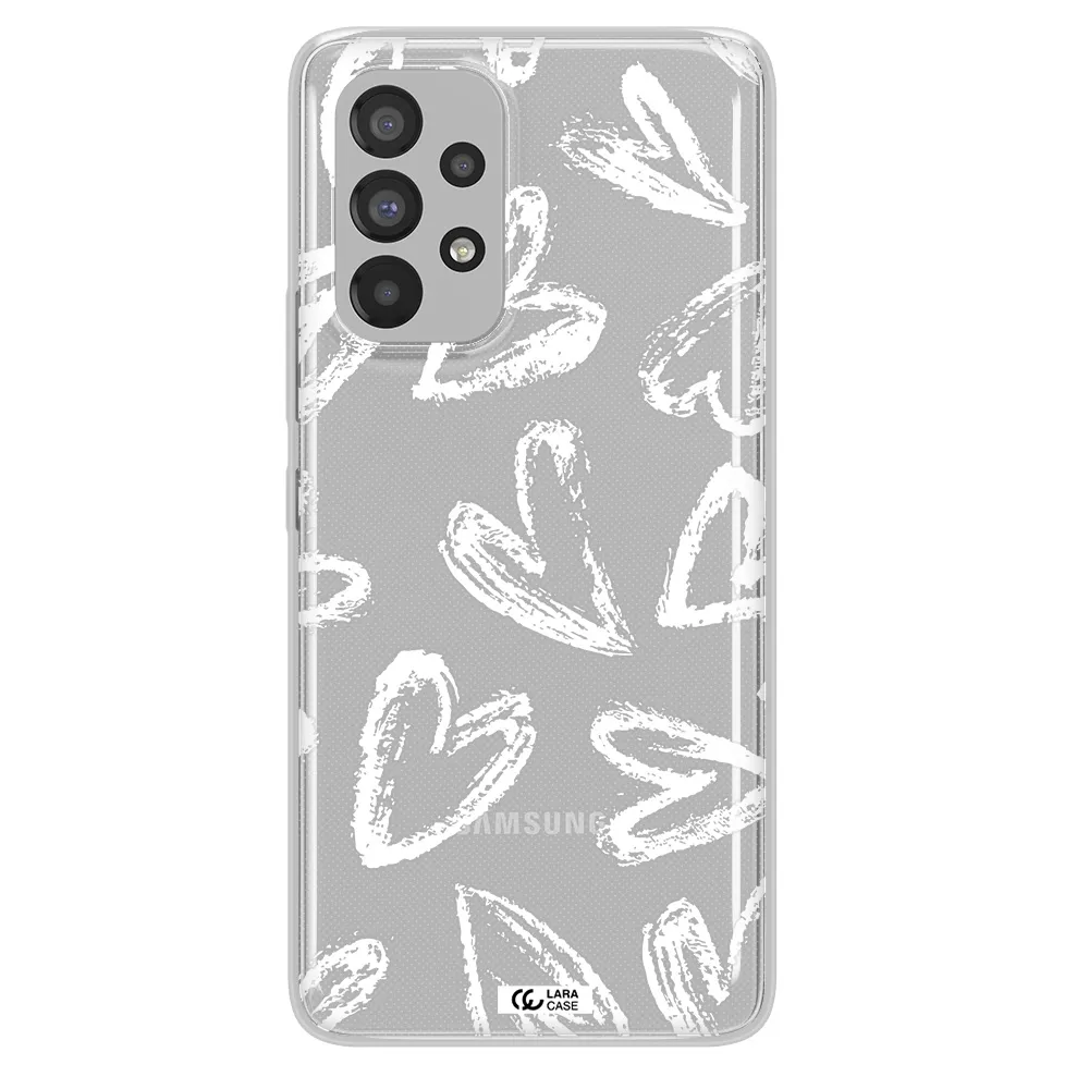 Chalk Hearts Samsung A73 Clear TPU Case