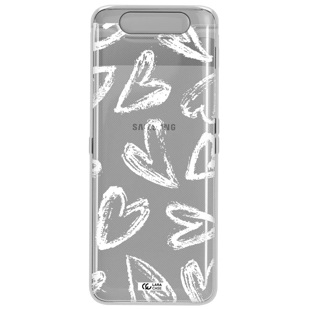 Chalk Hearts Samsung A80 Clear TPU Case
