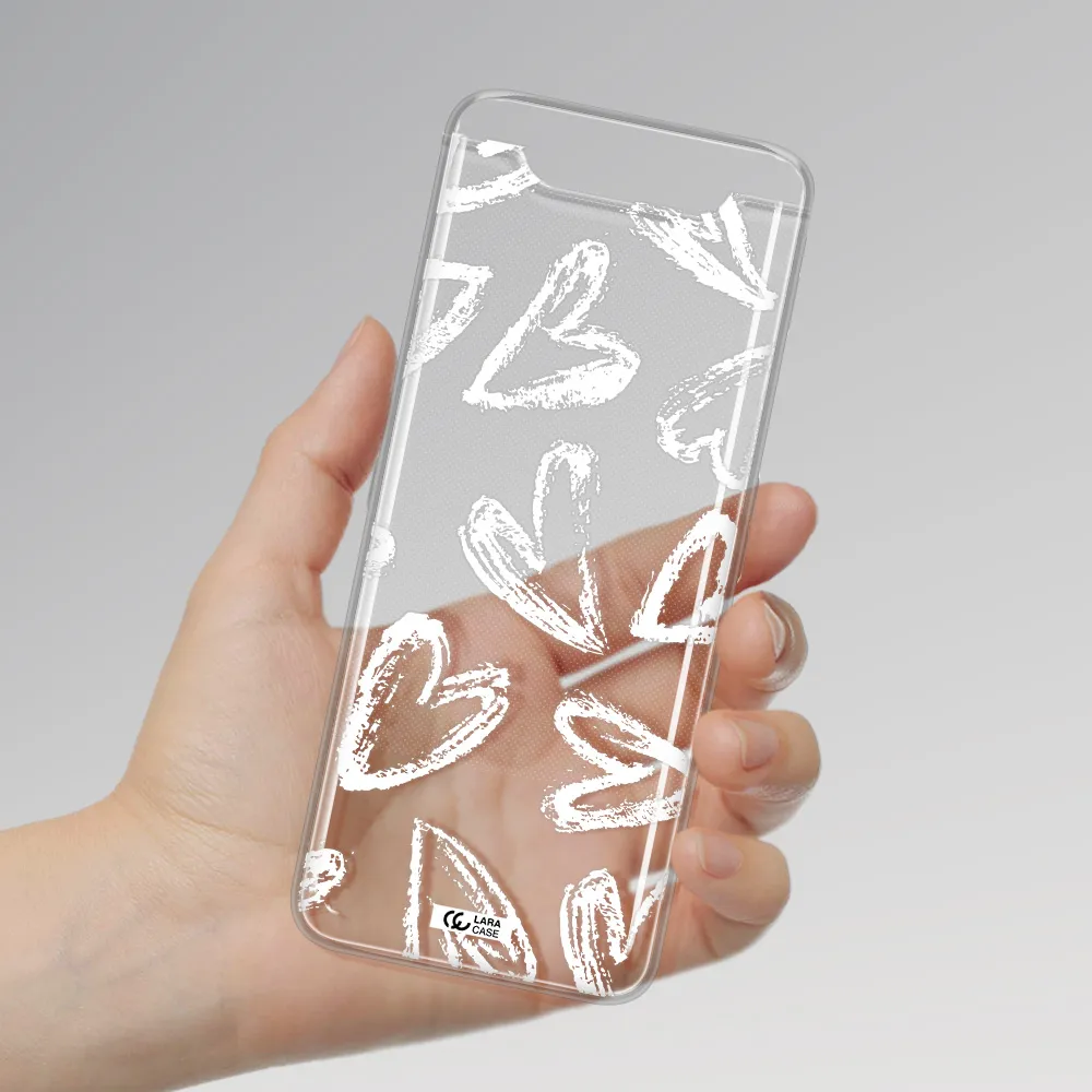 Chalk Hearts Samsung A80 Clear TPU Case