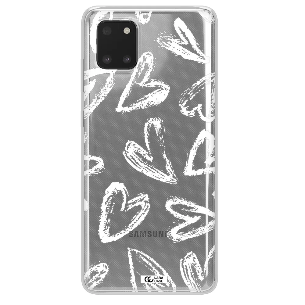 Chalk Hearts Samsung A81 Clear TPU Case