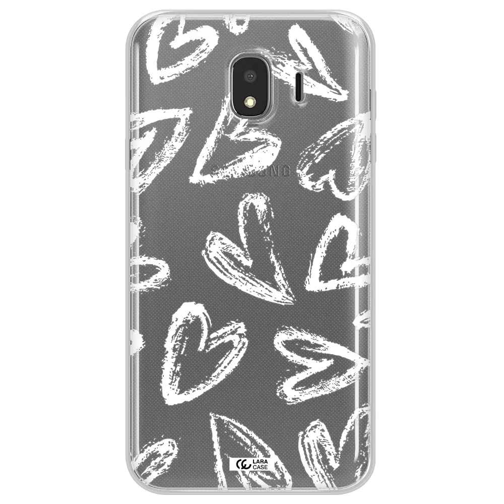 Chalk Hearts Samsung J4 Clear TPU Case