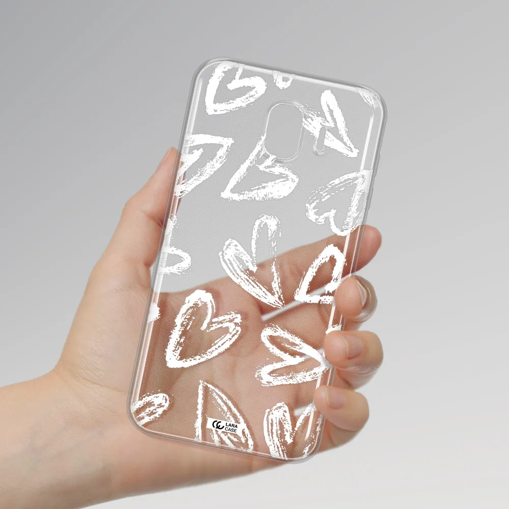 Chalk Hearts Samsung J4 Clear TPU Case