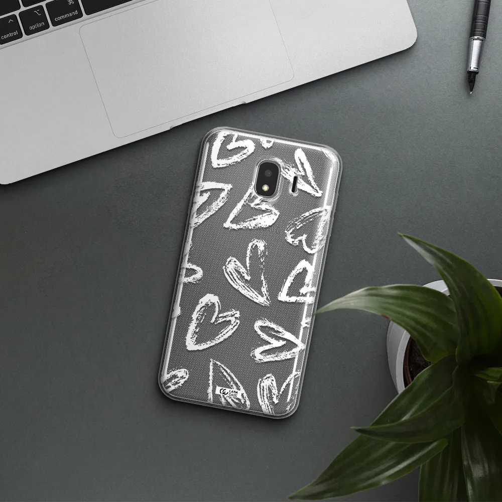 Chalk Hearts Samsung J4 Clear TPU Case