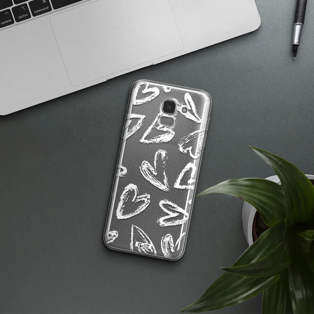 Chalk Hearts Samsung J6 Clear TPU Case