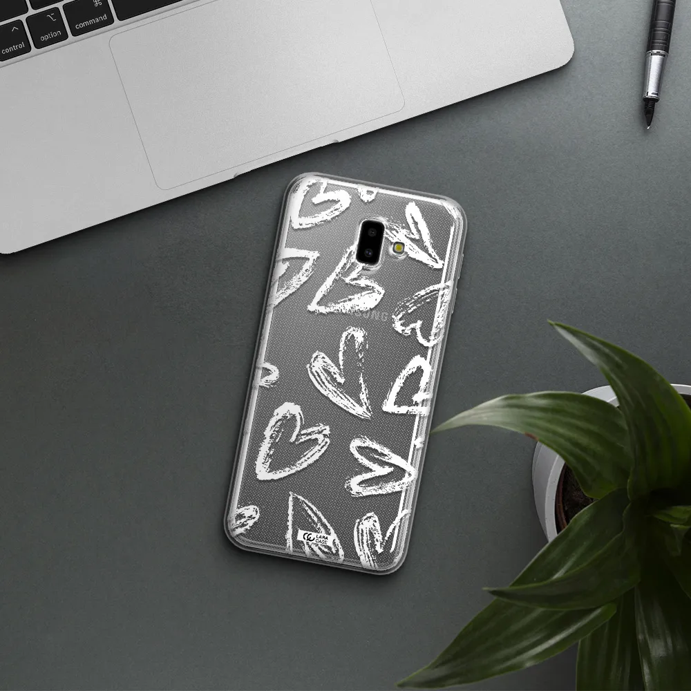 Chalk Hearts Samsung J6 Plus Clear TPU Case