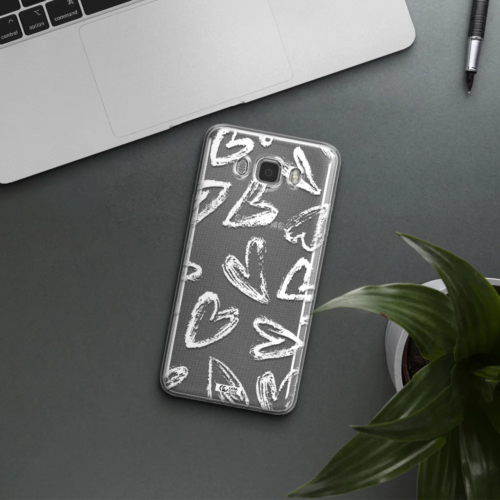Chalk Hearts Samsung J7 2016 Clear TPU Case