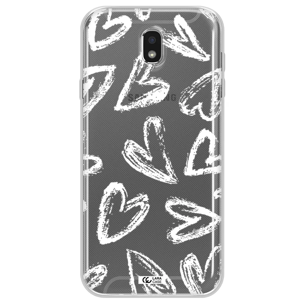 Chalk Hearts Samsung J7 Pro Clear TPU Case