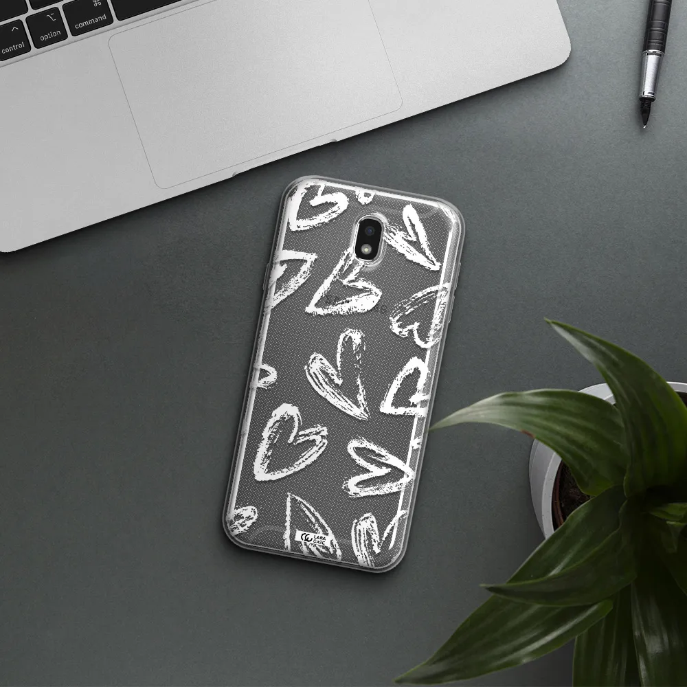 Chalk Hearts Samsung J7 Pro Clear TPU Case