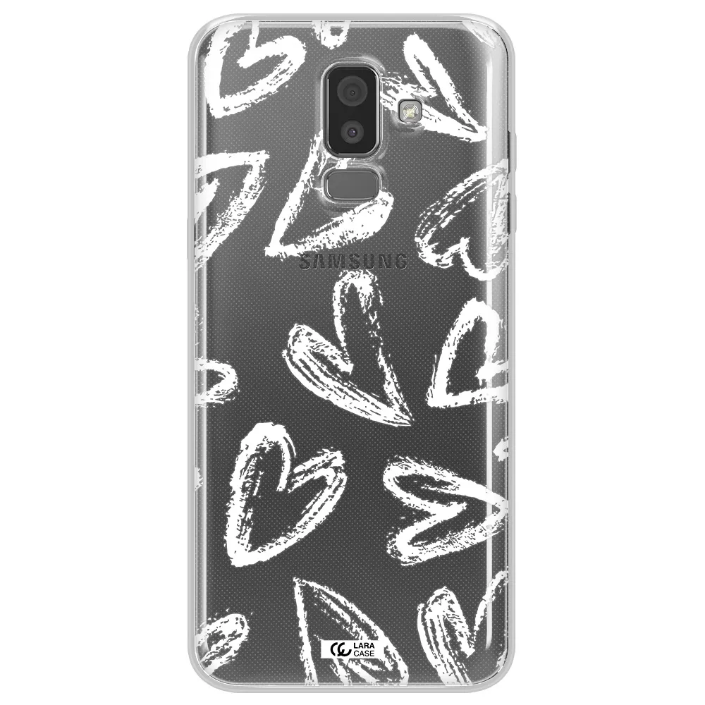 Chalk Hearts Samsung J8 Clear TPU Case