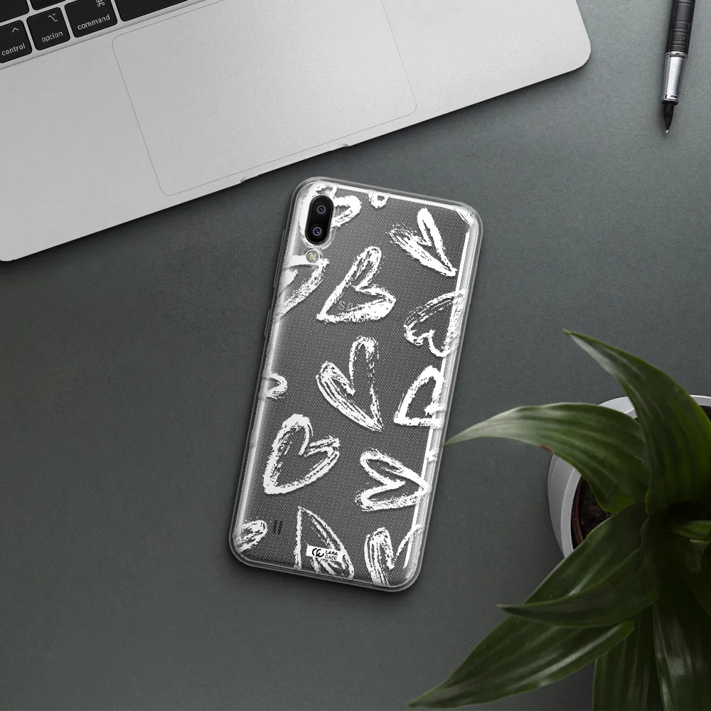 Chalk Hearts Samsung M10 Clear TPU Case