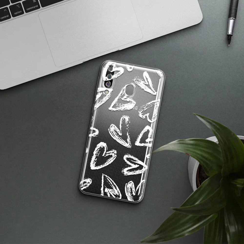 Chalk Hearts Samsung M30 Clear TPU Case