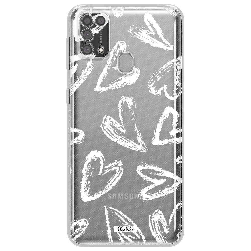 Chalk Hearts Samsung M31 Clear TPU Case