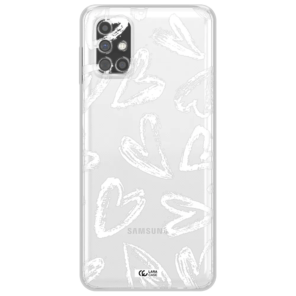 Chalk Hearts Samsung M31S Clear TPU Case