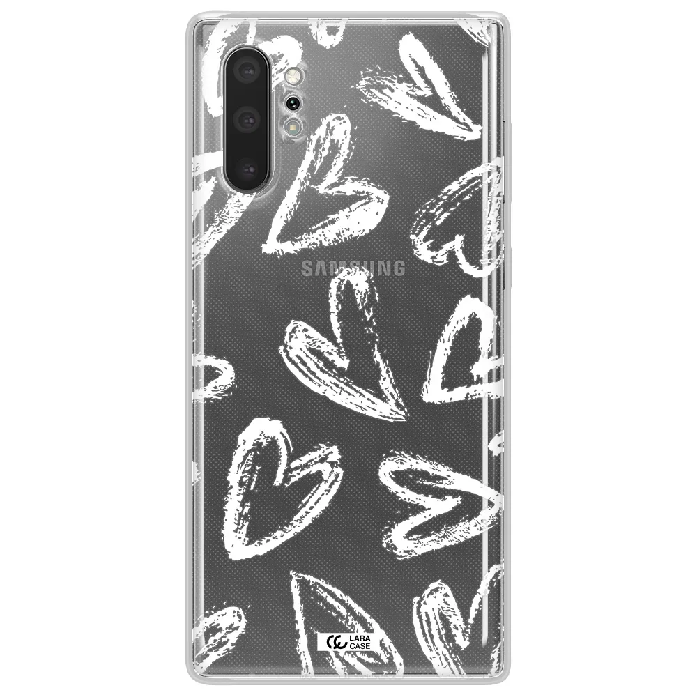 Chalk Hearts Samsung Note 10 Plus Clear TPU Case