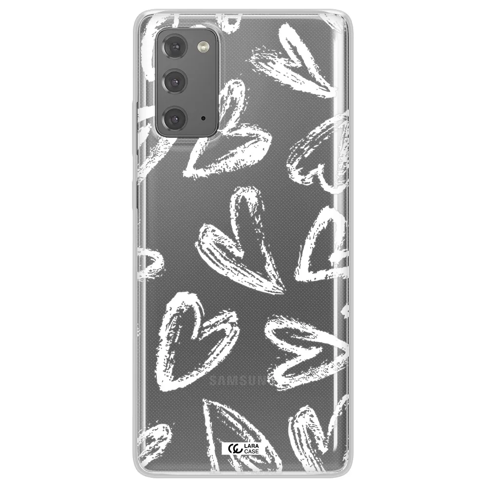 Chalk Hearts Samsung Note 20 Clear TPU Case