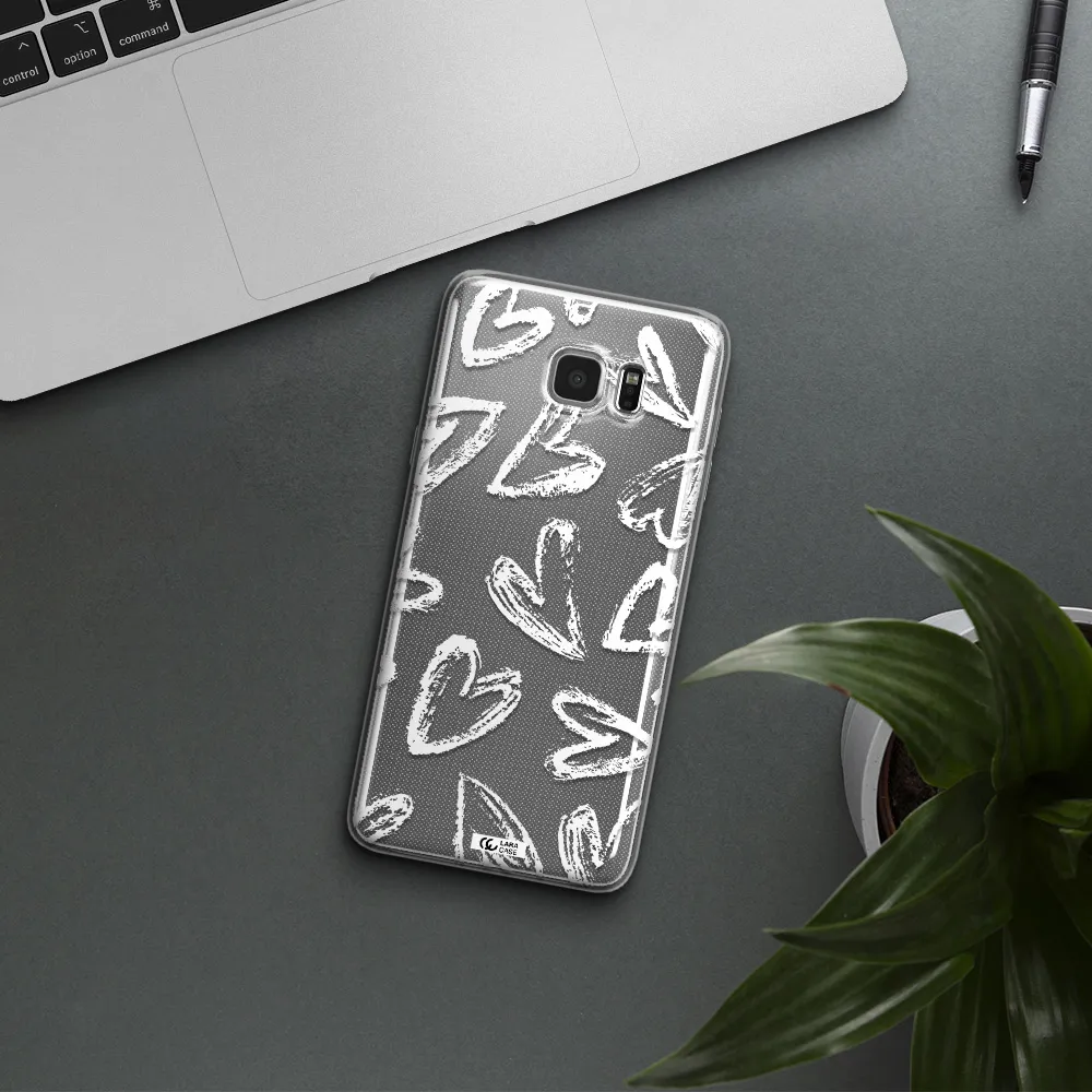 Chalk Hearts Samsung Note 5 Clear TPU Case