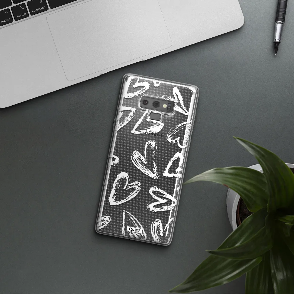 Chalk Hearts Samsung Note 9 Clear TPU Case