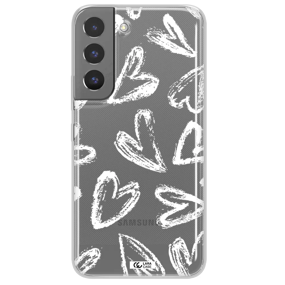Chalk Hearts Samsung S 22 Clear TPU Case