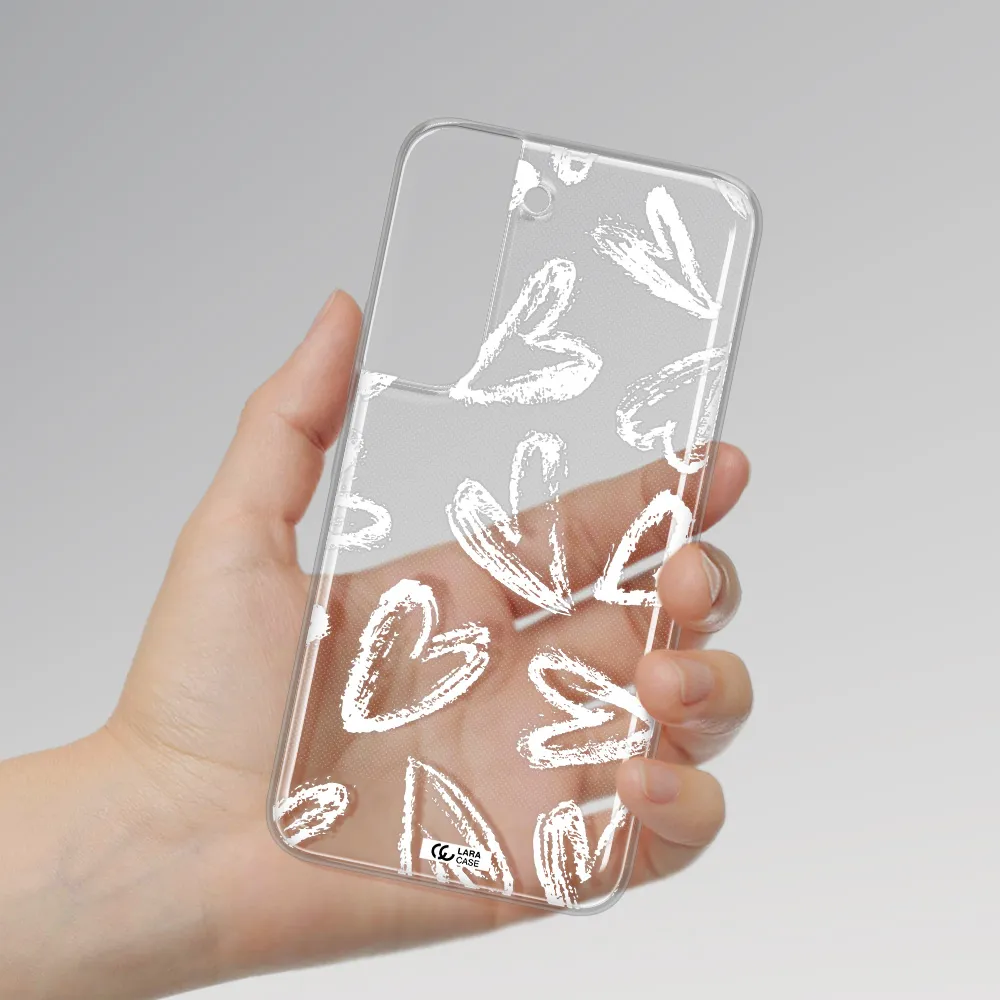 Chalk Hearts Samsung S 22 Plus Clear TPU Case