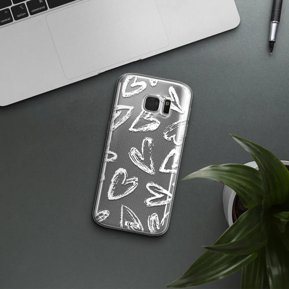 Chalk Hearts Samsung S 7 Clear TPU Case