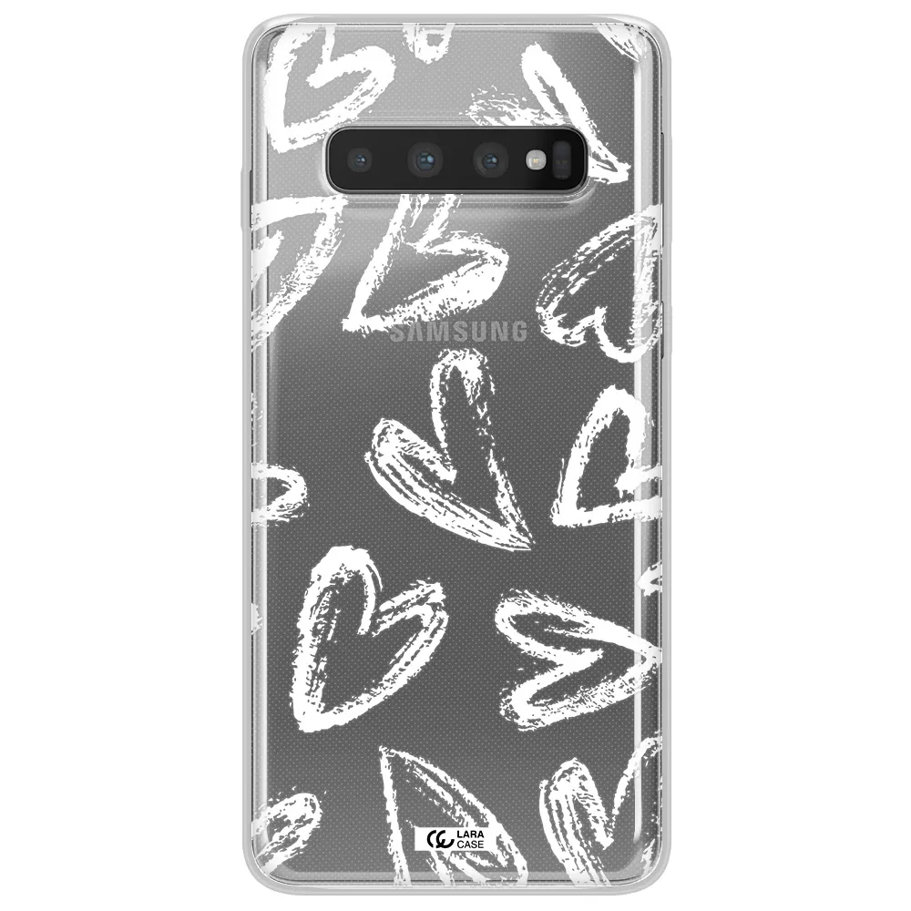 Chalk Hearts Samsung S10 Clear TPU Case