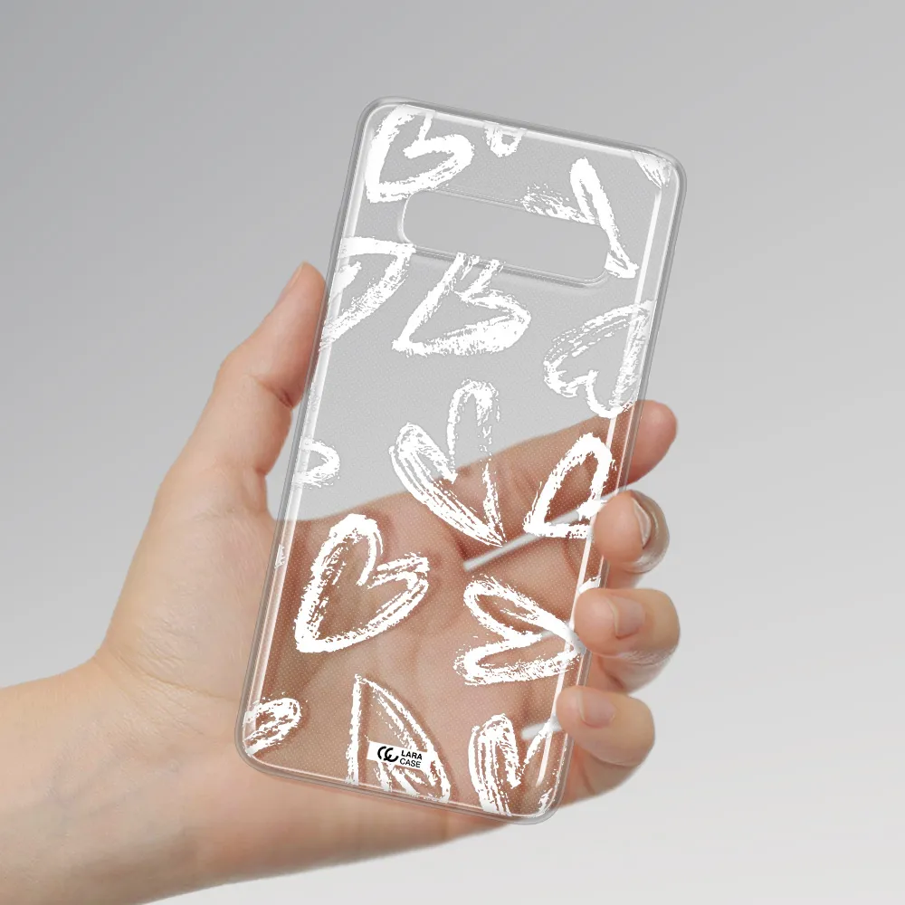 Chalk Hearts Samsung S10 Clear TPU Case