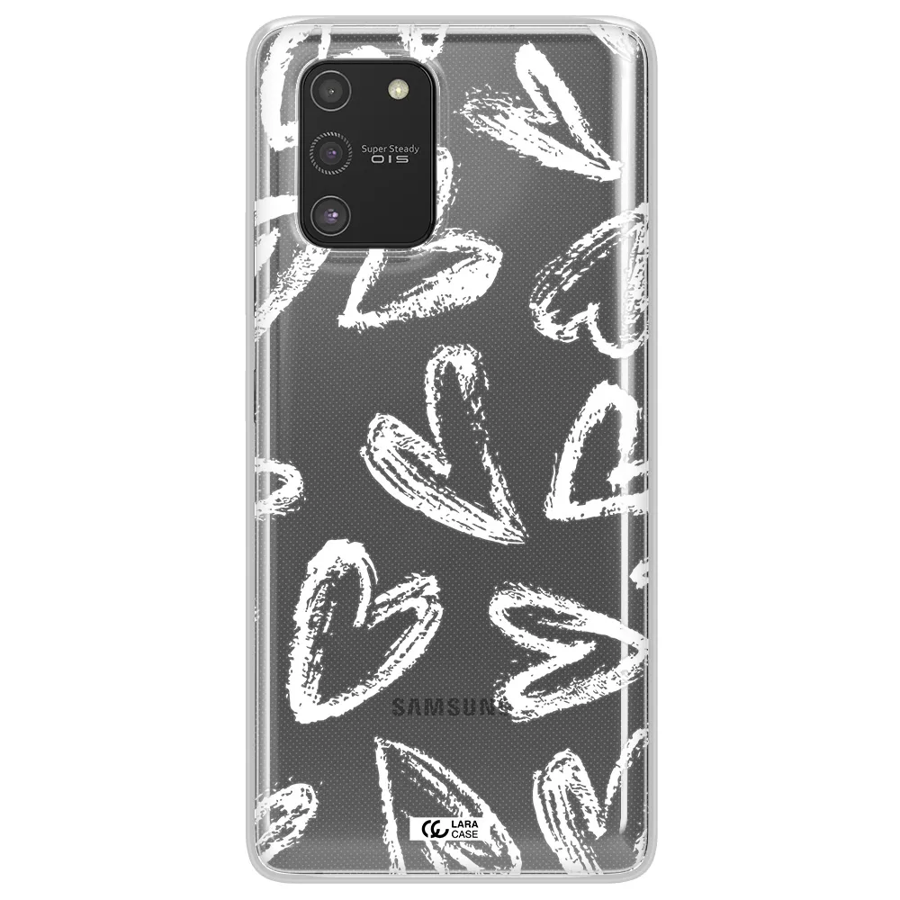 Chalk Hearts Samsung S10 Lite Clear TPU Case