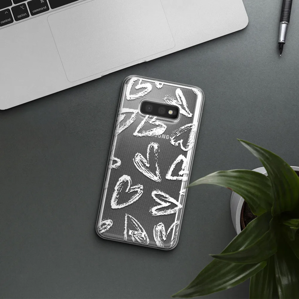 Chalk Hearts Samsung S10e Clear TPU Case